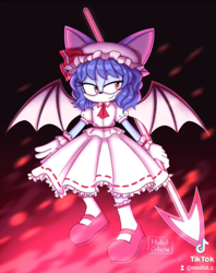 Size: 623x788 | Tagged: safe, artist:modistbutsonic, bat, dress, female, mobianified, remilia scarlet, touhou