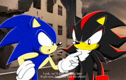 Size: 1123x712 | Tagged: safe, shadow the hedgehog, sonic the hedgehog, hedgehog