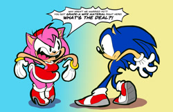 Size: 2000x1294 | Tagged: safe, artist:waggtoon, amy rose, sonic the hedgehog