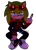 Size: 1600x2200 | Tagged: safe, artist:reinadecorazonez, scourge the hedgehog, hedgehog, 2021, alternate outfit, chain, eyewear on head, front view, hoodie, lidded eyes, looking at viewer, male, middle finger, painted fingernails, pants, ring (jewelry), sharp teeth, signature, simple background, smile, smiling at viewer, sneakers, solo, solo male, squatting, sunglasses, transparent background