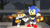 Size: 1920x1080 | Tagged: safe, artist:xmitsukox, miles "tails" prower, sonic the hedgehog, fox, hedgehog, 2018, 3d, cape, classic sonic, classic tails, duo, duo male, fence, grass, halloween, halloween outfit, hat, holding hands, holding something, house, jack o'lantern, lantern, male, outdoors, porch, pumpkin, scarf, smile, standing