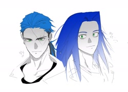 Size: 1807x1310 | Tagged: safe, artist:guitar_00000001, sonic the hedgehog, human, 2025, humanized, korean text, piercings, simple background, solo, white background