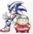 Size: 1966x2048 | Tagged: safe, artist:mamonoworld, sonic the hedgehog, hedgehog, human, 2026, child, crossover, duo, duo male, eric cartman, frown, leaning, leaning on them, male, males only, simple background, smile, south park, thumbs up, watermark, white background