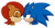 Size: 1090x570 | Tagged: safe, artist:torykitty, sally acorn, sonic the hedgehog, chipmunk, hedgehog, 2025, blushing, bust, duo, female, grin, lidded eyes, looking at each other, looking at them, male, sally x sonic, shipping, side view, simple background, straight, white background