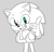 Size: 379x362 | Tagged: safe, artist:panamona, sonic the hedgehog, hedgehog, 2026, grey background, greyscale, grin, looking at viewer, male, monochrome, simple background, smile, solo, spot color, standing