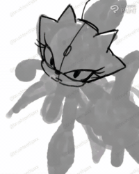 Size: 720x900 | Tagged: safe, artist:brushteethjaxx, blaze the cat, sonic the hedgehog, cat, hedgehog, animated, duo, female, looking at viewer, simple background, speedpaint, webm