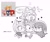 Size: 2045x1700 | Tagged: safe, artist:sk_rokuro, amy rose, knuckles the echidna, miles "tails" prower, sonic the hedgehog, echidna, fox, hedgehog, amy x knuckles x sonic, amy x sonic, bisexual, carrying them, chibi, cute, female, flying, gay, greyscale, group, heart, holding hands, knuxonic, lidded eyes, looking at each other, looking at them, male, monochrome, polyamory, reference inset, shipping, simple background, smile, straight, white background