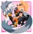 Size: 3728x3800 | Tagged: safe, artist:eltravinjo, tangle the lemur, whisper the wolf, lemur, wolf, abstract background, duo, female, holding something, lesbian, looking at each other, one fang, shipping, smile, smiling at each other, tangle x whisper, weapon, wispon