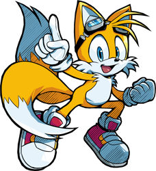 Size: 1398x1533 | Tagged: safe, artist:carlosonicool, miles "tails" prower, fox, 2026, alternate version, clenched fist, eyewear on head, goggles, goggles on head, looking at viewer, male, mouth open, open smile, pointing, simple background, smile, smiling at viewer, solo, sonic riders, transparent background