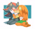 Size: 1024x854 | Tagged: safe, artist:cheroy, shadow the hedgehog, tikal, echidna, hedgehog, 2019, barefoot, blushing, female, kiss, kiss on lips, male, outline, shadow x tikal, sitting, straight, surprise kiss, surprised