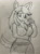 Size: 1280x1707 | Tagged: safe, artist:lordshrekzilla20, conductor's wife, dog, 2025, akita, busty conductor's wife, cleavage, female, frown, hand on hip, line art, monochrome, pencilwork, sketch, solo, standing, traditional media