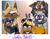Size: 2048x1593 | Tagged: safe, artist:susahnasomething, tangle the lemur, whisper the wolf, oc, oc:ashes the lemur, oc:auburn the wolf, oc:hectic the tenrec, lemur, tenrec, wolf, 2026, adopted fankid, ambiguous gender, cute, english text, eye clipping through hair, family, fangs, fankid, female, frown, group, mother and child, ocbetes, outline, parent and child, parent:tangle, parent:whisper, parents:whispangle, photo, shipping, smile, tangle x whisper, text, tongue out, v sign, whispabetes