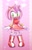 Size: 824x1280 | Tagged: safe, artist:huwon, amy rose, hedgehog, 2018, female, furbooru import, heart, looking at viewer, mouth open, open smile, shading practice, signature, smile, smiling at viewer, solo, standing
