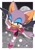 Size: 1000x1414 | Tagged: safe, artist:secretter_zgwl, rouge the bat, bat, border, building, city, cityscape, commission, female, flying, grin, lidded eyes, looking at viewer, moon, nighttime, outdoors, outline, smile, solo, white border, white outline