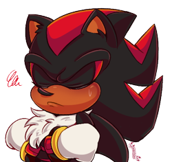 Size: 500x471 | Tagged: safe, artist:jevsterchester, shadow the hedgehog, hedgehog, 2021, arms folded, blushing, chest fluff, cute, ear fluff, emote, eyes closed, frown, male, shadow is not amused, shadowbetes, simple background, solo, squiggle, sweatdrop, tan skin, transparent background, unamused, watermark