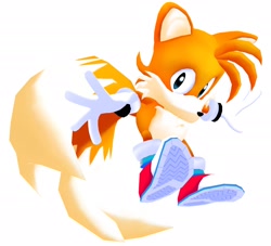 Size: 2048x1862 | Tagged: safe, artist:atsunamy42, miles "tails" prower, fox, 2026, 3d, looking at viewer, male, simple background, solo, treads, white background