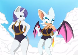 Size: 2873x2047 | Tagged: safe, artist:moopsart, rouge the bat, rarity