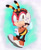 Size: 1280x1562 | Tagged: safe, artist:n4fizz, charmy bee, bee, 2024, bottomless, charmabetes, clothes, cute, gloves, goggles, gradient background, hat, jacket, looking at viewer, male, outline, pilot hat, salute, shoes, signature, smile, solo, treads
