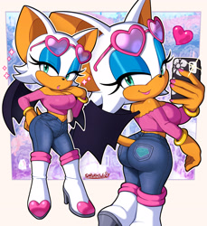 Size: 2748x3004 | Tagged: suggestive, artist:sarukaiwolf, rouge the bat, alternate outfit