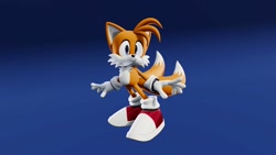 Size: 1920x1080 | Tagged: safe, artist:bequx_, miles "tails" prower, fox, 2026, 3d, gradient background, looking at viewer, male, smile, smiling at viewer, solo, standing