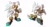 Size: 1280x698 | Tagged: safe, artist:leonsofi, silver the hedgehog, hedgehog, duality, fighting pose, frown, lineless, looking at viewer, looking offscreen, male, mouth open, pose, simple background, solo, treads, white background