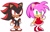 Size: 1658x1067 | Tagged: safe, artist:the-mighty-e, amy rose, shadow the hedgehog, hedgehog, 2025, amybetes, cookie run, cute, duo, female, frown, looking offscreen, male, shadowbetes, simple background, smile, standing, style emulation, white background