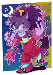 Size: 2480x3508 | Tagged: safe, artist:jarvidtakero, blaze the cat, shantae (shantae), werecat