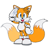 Size: 1695x1695 | Tagged: safe, artist:amp-c, miles "tails" prower, fox, looking at viewer, male, mouth open, open smile, salute, simple background, smile, solo