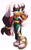 Size: 1419x2325 | Tagged: safe, artist:emthimofnight, oc, oc:jade the echidna, echidna, 2025, alternate universe, clothes, eyelashes, fankid, female, lidded eyes, looking back, looking offscreen, midriff, mouth open, oc only, open smile, parent:knuckles, parent:rouge, parents:knuxouge, simple background, smile, solo, standing, white background