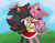 Size: 1024x808 | Tagged: safe, artist:jyllhedgehog367, amy rose, shadow the hedgehog, hedgehog, 2017, amy x shadow, amybetes, chest fluff, clothes, clouds, cute, daytime, dress, duo, eyes closed, female, field, flower, grass, heart, hugging, hugging from behind, male, mouth open, neck fluff, open smile, outdoors, shadowbetes, shipping, signature, smile, standing, star (symbol), straight