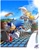 Size: 860x1062 | Tagged: safe, artist:sparckleth, miles "tails" prower, sonic the hedgehog, bird, fox, hedgehog, sonic adventure, 2024, abstract background, clouds, daytime, duo, fire, flying, lens flare, literal animal, looking at each other, male, mouth open, open smile, outdoors, running, signature, smile, smiling at each other, sun, treads, windy valley