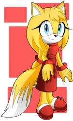 Size: 807x1335 | Tagged: safe, artist:xmayatcx, zooey the fox, fox, 2022, female, looking at viewer, signature, smile, solo, speedpaint available, speedpaint in description, standing, youtube link in description