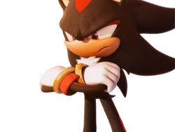 Size: 1800x1350 | Tagged: safe, artist:dawidgolaszewski, editor:dawidgolaszewski, shadow the hedgehog, hedgehog, 2025, arms folded, edit, frown, looking down, male, shadow the hedgehog (video game), simple background, solo, standing, transparent background, transparent edit