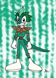Size: 1000x1400 | Tagged: safe, artist:lol20, dragon, dragonzord, mighty morphin power rangers, mobianified, power morpher