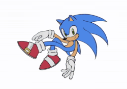 Size: 1024x720 | Tagged: safe, artist:_b_l_e_e_m_, sonic the hedgehog, hedgehog, animated, looking at viewer, male, simple background, smile, solo, star (sky), webm, white background