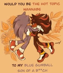 Size: 1769x2048 | Tagged: safe, artist:rosecheekdemochi, shadow the hedgehog, sonic the hedgehog, 2026, beige background, blue gumball son of a bitch, blushing, cute, duo, flower, gay, holding each other, hot topic wannabe, lavender, leaf, meme, shadow x sonic, shipping, signature, simple background, sunflower, valentine's day