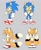 Size: 1063x1310 | Tagged: safe, artist:8xenon8, artist:shadails, miles "tails" prower, sonic the hedgehog, 2019, cute, duo, flat colors, front view, fur markings, grey background, mouth open, one fang, redesign, side view, simple background, smile, sonabetes, standing, tailabetes