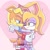 Size: 968x968 | Tagged: safe, artist:fliviartoon, antoine d'coolette, bunnie rabbot, coyote, rabbit, 2026, buntoine, cybernetic, duo, female, hugging, looking at each other, male, shipping, straight
