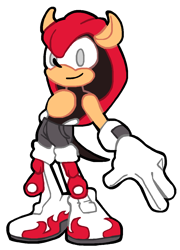 Size: 884x1228 | Tagged: safe, artist:eddiesheep, mighty the armadillo, armadillo, 2022, alternate eye color, alternate outfit, boots, clothes, flat colors, grey eyes, looking at viewer, male, pose, shorts, simple background, smile, solo, topless, transparent background