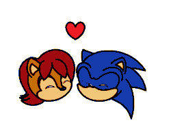 Size: 540x402 | Tagged: safe, artist:soneamlover, sally acorn, sonic the hedgehog, chipmunk, hedgehog, 2019, animated, duo, female, gif, heart, male, sally x sonic, shipping, straight