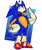 Size: 1293x1548 | Tagged: safe, artist:motherstatic, sonic the hedgehog, oc, oc:rewrite sonic, 2026, abstract background, gradient background, hand on hip, looking offscreen, looking up, outline, pointing, signature, smile, solo, transparent background, white outline