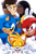 Size: 1948x2964 | Tagged: safe, artist:mscreepyplaguedoctor, knuckles the echidna, maddie wachowski, miles "tails" prower, sonic the hedgehog, tom wachowski, echidna, fox, hedgehog, human, sonic the hedgehog (2020), 2022, female, group, kiss, kiss on cheek, male, mouth open, open smile, photo, simple background, smile, tongue out, v sign