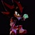 Size: 1080x1080 | Tagged: safe, artist:thetruemarzipan, shadow the hedgehog, 2026, 3d, alternate universe, au:outcome memories, black background, chaos emerald, gun, holding something, looking at viewer, low poly, simple background, solo
