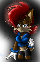 Size: 716x1117 | Tagged: safe, artist:akatsukishiranui, artist:xliquidsilverx, sally acorn, chipmunk, 2013, female, looking at viewer, sally's ringblader outfit, solo