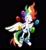 Size: 925x1000 | Tagged: safe, artist:partyponypower, barely sonic related, black background, female, fist, looking offscreen, looking up, mobianified, my little pony, pegasus, pony, rainbow dash, simple background, solo, super form