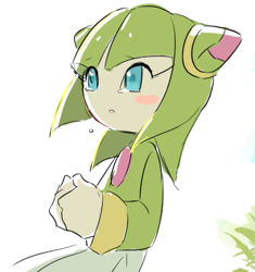 Size: 807x860 | Tagged: safe, artist:cham__623, cosmo the seedrian, seedrian, sonic x, 2024, crying, simple background, solo, tears, white background