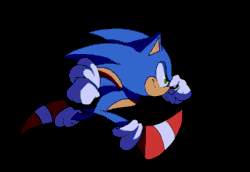 Size: 2000x1375 | Tagged: safe, artist:shira hedgie, sonic the hedgehog, 2015, absurd res, animated, black background, clenched fists, gif, infinite loop, looking ahead, looking offscreen, running, side view, simple background, smile, solo