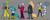 Size: 2045x800 | Tagged: safe, artist:losttimpactt, dr. starline, kit the fennec, surge the tenrec, tangle the lemur, whisper the wolf, 2023, devil horns (gesture), flat colors, group, idw sonic the hedgehog, standing