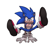 Size: 481x453 | Tagged: safe, artist:sonicfan2026, sonic the hedgehog, 2024, featureless crotch, hand on ground, handstand, legs up, looking at viewer, simple background, smile, smiling at viewer, solo, spread legs, treads, white background