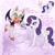 Size: 2048x2048 | Tagged: safe, artist:_bbutterfry, rouge the bat, abstract background, crossover, dialogue, duo, gem, mouth open, my little pony, open smile, pony, rarity, smile, unicorn, watermark